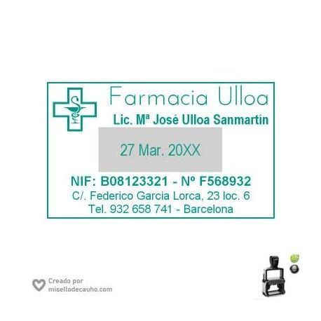 Sello Farmacia -Ulloa- fechador Trodat 5460 de 56x33mm