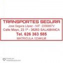 Sello empresa transporte 70x25 mm con datos fiscales