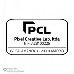 Sello de empresa 56x33mm con logo y datos fiscales