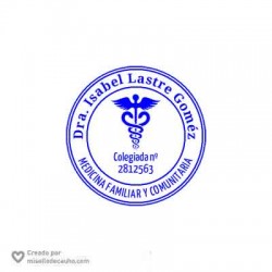 Sello médico redondo 35 mm medicina familiar