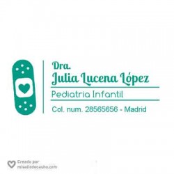 Sello médico 58x22 mm para pediatría