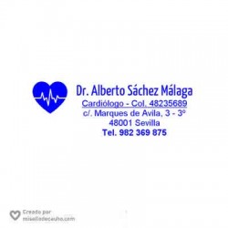 Sello médico 48x18 mm para cardiólogo
