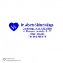 Sello médico 48x18 mm para cardiólogo