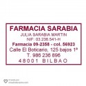 Sello farmacia 6x3 cm con datos fiscales