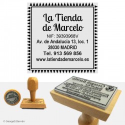 Sello de Madera Cuadrado 45x45 mm