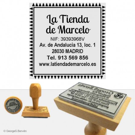 Sello de Madera Cuadrado 45x45 mm