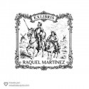 Exlibris Quijote y Sancho 45x45mm para libros