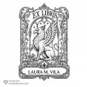 Ex Libris grifo mitológico 40x60 vertical personalizado
