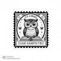 Ex Libris con búho 40x40 mm para biblioteca