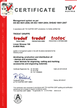 Certificado ISO Trodat