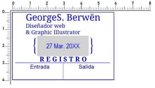 Sello registro entrada salida 60x40 mm