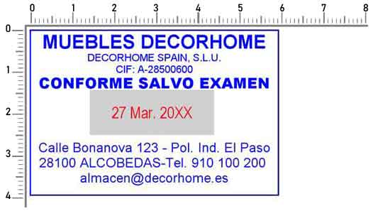 Sello CONFORME SALVO EXAMEN 60x40 mm
