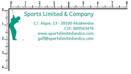 Rectangular de 6x2cm con logo y Texto
