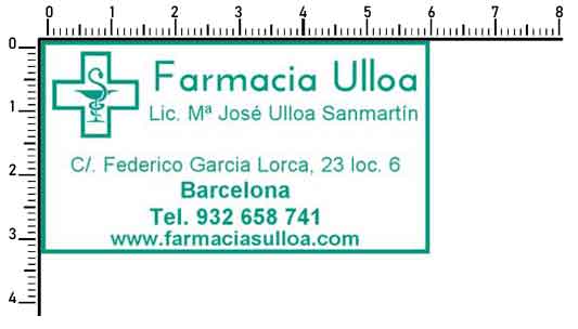 Sello Farmacia -Ulloa- de 6x3cm