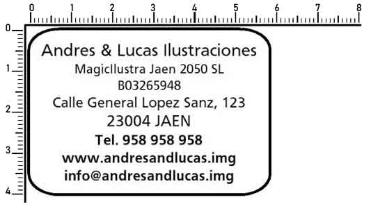 Andres y Lucas de 6x4cm y 7 líneas