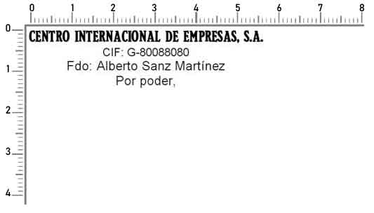Membrete para firma por poder