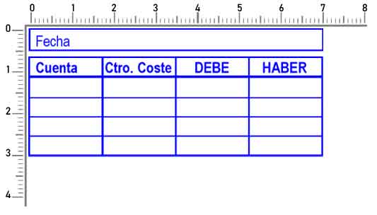Sello de contabilidad 70x30 mm | debe y haber