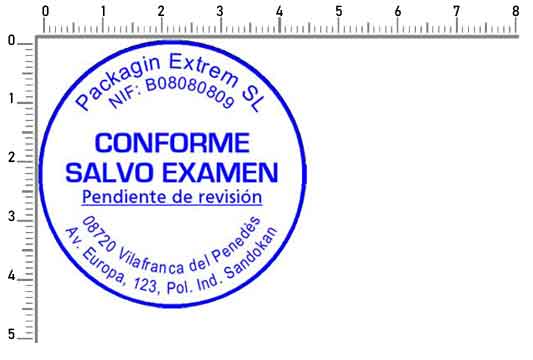Conforme Salvo Examen - redondo de 45 mm