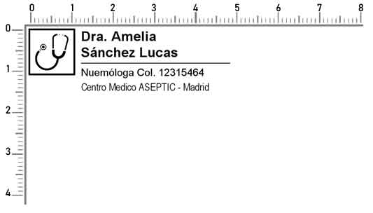 Sello para médico y consulta sanitaria 48 x 18 mm