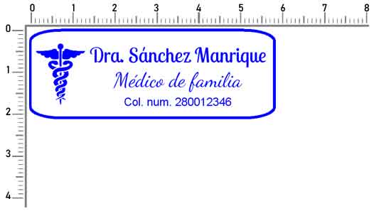 Sello médico 58 x 22 mm medicina de familia