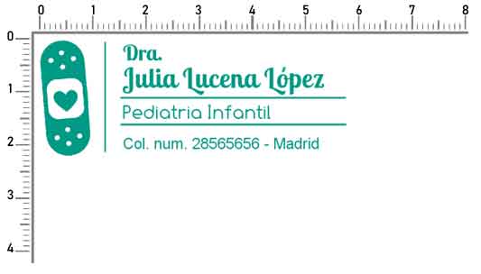 Sello médico 58x22 mm para pediatría