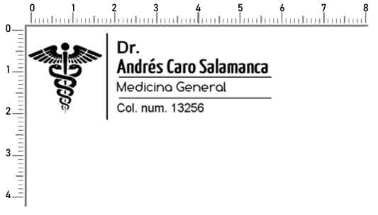 Sello médico 57x22 mm para medicina general