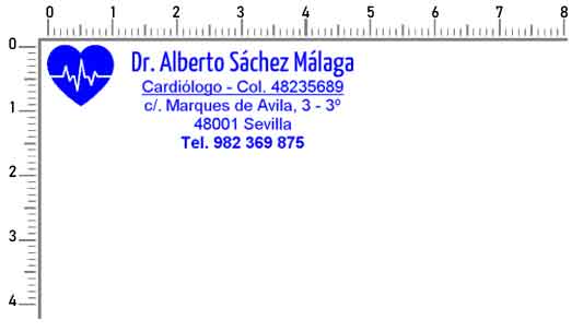 Sello médico 48x18 mm para cardiólogo