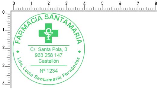 Sello redondo 40 mm para farmacia