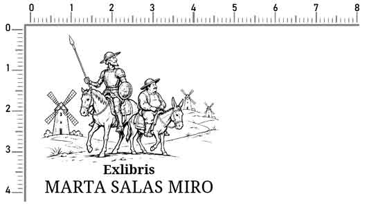 Exlibris Quijote | sello 50x40mm para libros