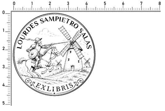 Exlibris Batala de Molinos redondo 45mm