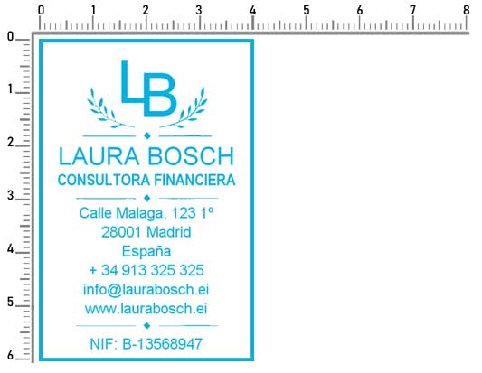 Sello empresa datos fiscales 40x60mm personalizado